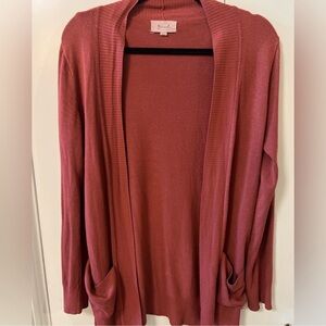 Becaal Maroon Open Front Cardigan